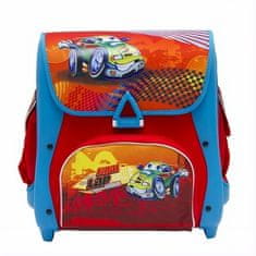 LIVEFY Racer šolska torba Avtomobili 21L, červená/modra