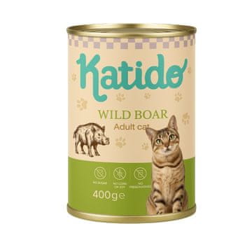 Wild KTI KATIDO mokra hrana za mačke divji prašič 400g - brez glutena