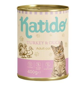 slomart KATIDO Hrana za mačke, puran z račjo, 400g
