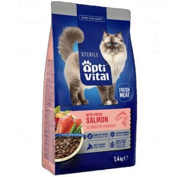 slomart OPTIVITAL suha hrana za mačke losos 1,4kg - za odrasle