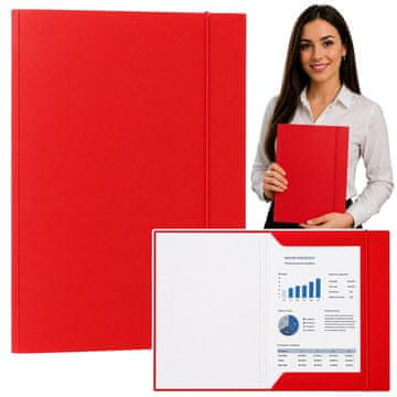 slomart LEAN Fascikel z gumico, A4, 300 g/m2, lakiran, rdeč