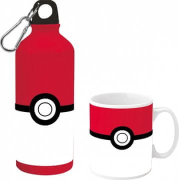 slomart Set: Aluminijasta steklenica 500ml + keramična skodelica Pokemon