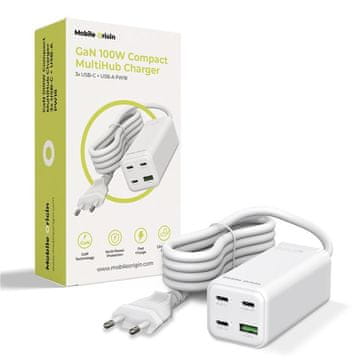 Mobile-origin PW18 Compact MultiHub polnilec, 100 W, beli (MO-100CMH-PW18)