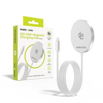 Mobile-origin PW29 Qi2 polnilna ploščica, magnetna, 25 W, bela (MO-MAGP-PW29)