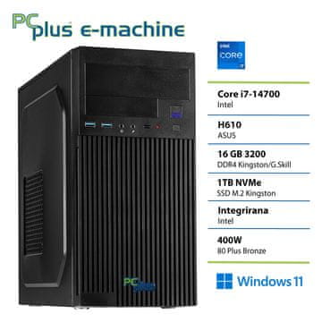 PCplus e-machine i7-14700 16GB 1TB Windows 11 Pro namizni računalnik