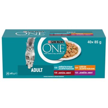 Purina ONE Purina ONE-Multipack Adult minifoods meso, ribe, zelenjava 40 x 85 g