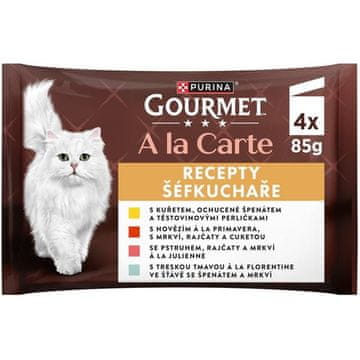 Purina Gourmet A la Carte kapsule za mačke - Več vrst mesa, rib, zelenjave 4 x 85 g