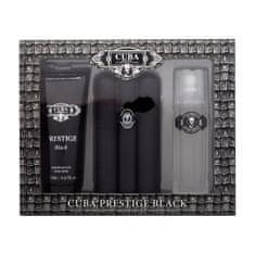 Cuba Prestige Black darilni set toaletna voda 90 ml + gel za prhanje 200 ml + vodica po britju 100 ml za moške