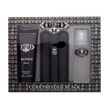 Cuba Prestige Black darilni set toaletna voda 90 ml + gel za prhanje 200 ml + vodica po britju 100 ml za moške