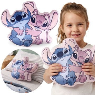 Disney Stitch Angel Roza, MEHKA Okrasna blazina, dekorativna za sobo, ŽAMETNA oblikovana blazina 33x26 cm OEKO-TEX