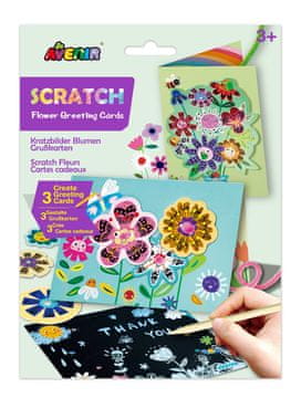 Northix Scratch-Off voščilnica z motivom rožic