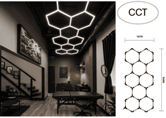 Optonica HEXAGON LED modularni sistem razsvetljave 259W CCT 31080lm 167x369 cm
