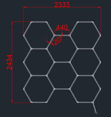 Optonica HEXAGON LED modularni sistem razsvetljave 280W CCT 33600lm 233x243 cm
