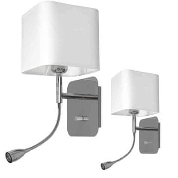 shumee Stenska svetilka NAPOLI BELA/KROM 1xE27 + 1W LED