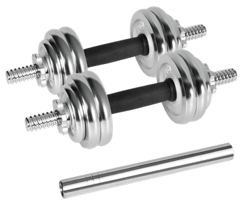 shumee Rebel Active RBA-2326-15 kromirane uteži iz litega železa, nastavljive v torbici s palico nosilnosti 15 kg (5901890122115)