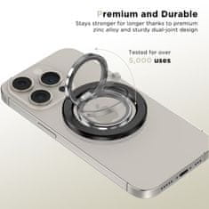 Tech-protect Magnetni nosilec za prstan za pametni telefon na prstu MagSafe - črn