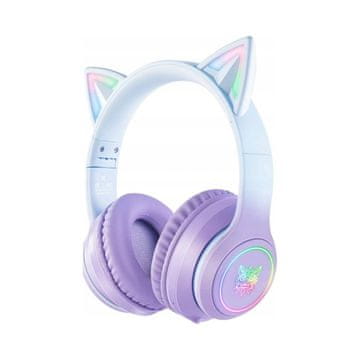 Onikuma Igralne slušalke B90 RGB z mačjimi ušesi, vijolične