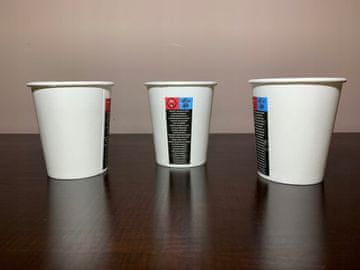 Papirnati kozarci 250 ml beli 100 kosov + pokrovčki 100 kosov + termo trak 100 kosov