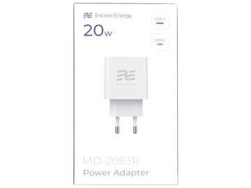 Nov adapter za stenski polnilnik PD 3.0 Quick Charge 4.0 USB-A USB-C 20W MD-2083R