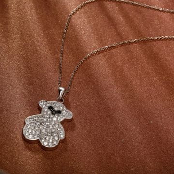 Ogrlica z obeskom TEDDY BEAR, cirkoni S925