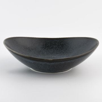 DUKA Eleganten globok krožnik 22 cm iz grafitnega porcelana Time Black