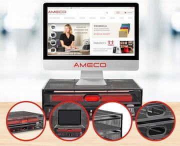 Kovinski organizator, elegantno kovinsko stojalo za računalniški monitor