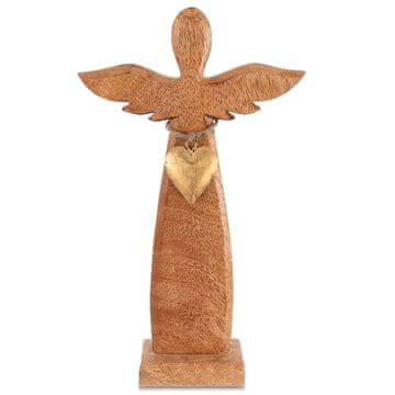 Northix Lesena figurica angela, mangov les, 26 cm
