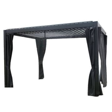 Homestar Paviljon MIRADOR-111 3x3 m temno siv z zavesami
