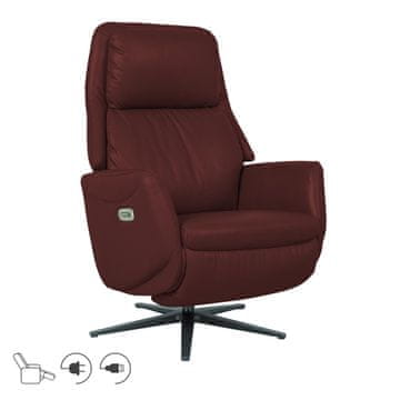 Homestar Naslanjač DAMIANO z električnim nagibom, temno rdeča usnje