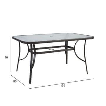 Homestar Miza DUBLIN 150x90x70 cm, temno rjava