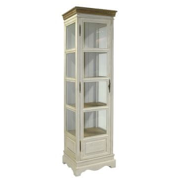 Homestar Vitrina SAMIRA 49x39x178 cm, antik bela naravna