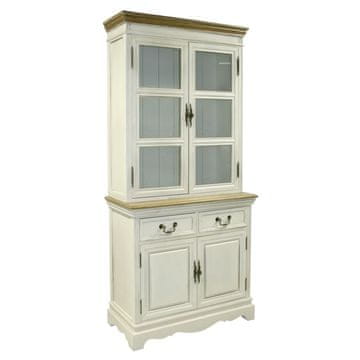Homestar Vitrina SAMIRA 85,5x39,5/31x189,5 cm, starinsko bela naravna