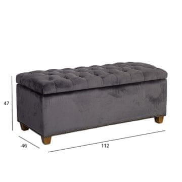 Homestar Klop HOLMES 112x46x47 cm temno sivi žamet