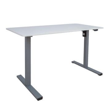 Homestar Pisalna miza ERGO OPTIMAL 120x60x71-116 cm bela srebrno siva