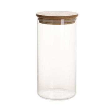 Homestar Steklen kozarec JARA 8,3x17 cm 1000 ml z bambusovim pokrovom