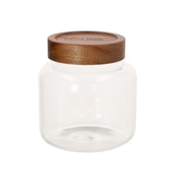 Homestar Steklen kozarec RIVA 13x14 cm 1300 ml akacijevo leseno pokrovko