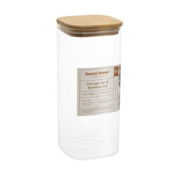 Homestar Posoda za shranjevanje JAR 10x10x23 cm z bambusovim pokrovom