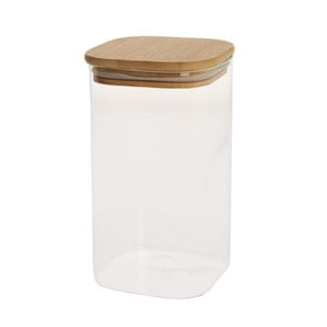 Homestar Steklen kozarec JAR 10x10x17,5 cm 1400 ml z bambusovim pokrovom