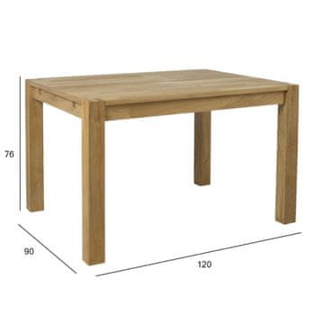 Homestar Jedilna miza CHICAGO NEW 120x90x76 cm, hrast