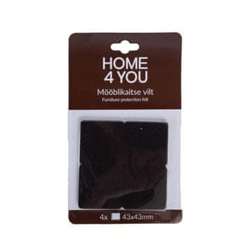 Homestar Zaščitne filcaste podloge za pohištvo 4 kosi 43x43 mm črne