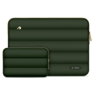 Tech-protect Napihnjena torba za prenosnike 15-16" + etui za dodatke - olivna