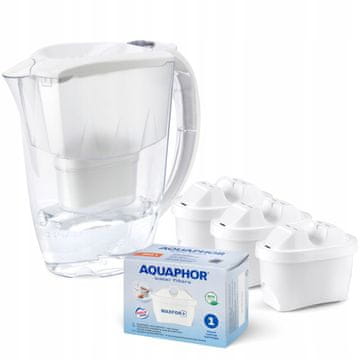 Aquaphor Vrč s filtrom Amethyst 2,8 l + 3 kartuše, bel