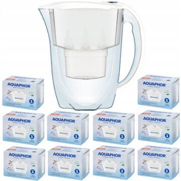 Aquaphor Vrč s filtrom Amethyst 2,8 l + 10 kartuš, bel