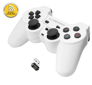 Esperanza Brezžični igralni plošček "Gladiator" 2,4 GHz PS3/PC USB bel/črn