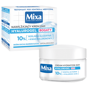 L’Oréal Mixa Hyalurogel Rich intenzivna vlažilna krema 24 ur za suho kožo 50 ml