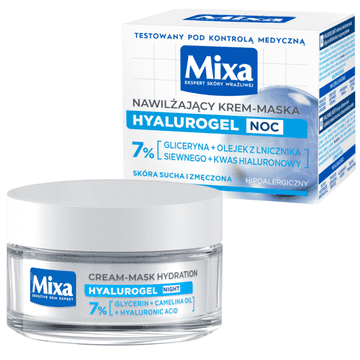 L’Oréal Mixa Hyalurogel nočna vlažilna krema za obraz s hialuronsko kislino 50 ml