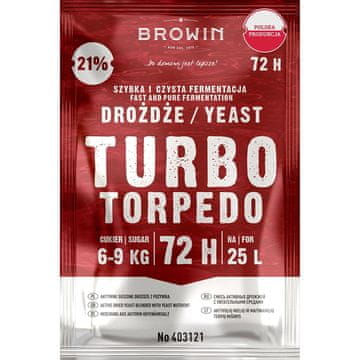 Browin Turbo Torpedo destilarni kvas 72 ur 21% - 120 g 403121