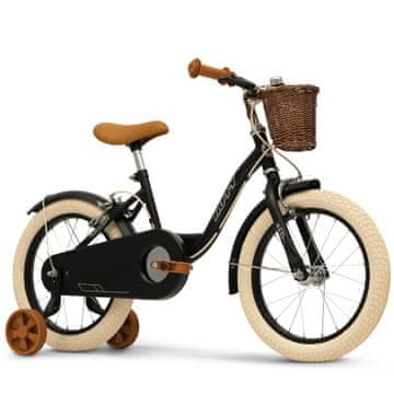 HUFFY Vintage 16" otroško kolo s košaro in pomožnimi kolesi, črne barve