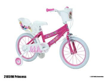 HUFFY Otroško kolo Disney Princess 16 palcev za deklice 5-7 let roza