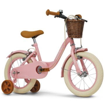 HUFFY Vintage 14" otroško kolo s košaro in pomožnimi kolesi, roza